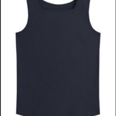 タンクトップ　スクエアリブネック　黒の画像