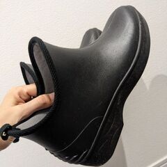 ショート レインブーツ 黒 ブラック メンズ レディース 3L 25~25.5cmの画像