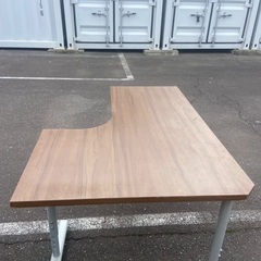 L字パソコンデスク・ブラウンの画像