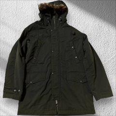 TAKEO KIKUCHI タケオキクチ ファー付きモッズコート 中綿ライナー ブラック系の画像