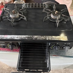 Rinnai 都市ガス用 ガステーブルRT31NHS-L ブラック 56cm 左強火 水あり片面焼きグリルの画像