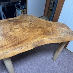 無料　希少　一枚板　木製てーテーブルの画像