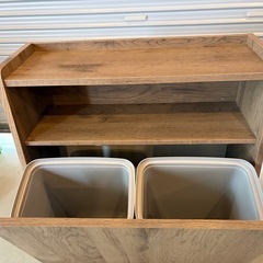 木製ダストボックスラック（2分別タイプ）の画像