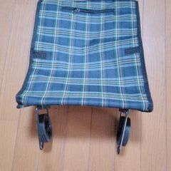 キャスター付きショッピングカート　未使用新品　モスグリーンチェック　キャスター折り畳み式の画像