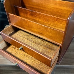 石2510-735 昭和レトロ 木製引き出し付き小物入れ 中古の画像