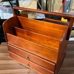 石2510-735 昭和レトロ 木製引き出し付き小物入れ 中古の画像