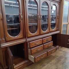 ★リユースのサカイ水戸店★  食器棚 ブラウン H141×D44×W170 クリーニング済み MT6036の画像