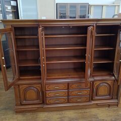 ★リユースのサカイ水戸店★  食器棚 ブラウン H141×D44×W170 クリーニング済み MT6036の画像