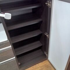 ★リユースのサカイ水戸店★  レンジ台 ダークブラウン×ホワイト H100×D53×W91 クリーニング済み MT6037の画像