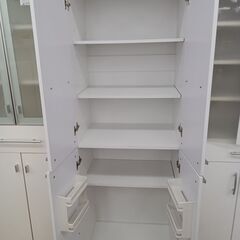 ★リユースのサカイ水戸店★  収納棚 ホワイト H180×D45.5×W60 クリーニング済み MT6038の画像