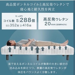 タンスのゲン　シングルベッドマットレス　足付きの画像