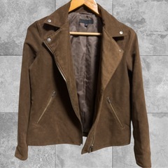 ユニクロ スウェードタッチライダースジャケット サイズSブラウの画像