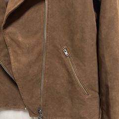 ユニクロ スウェードタッチライダースジャケット サイズSブラウの画像