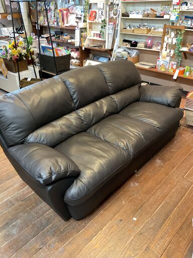 3Pソファ　ダークブラウン