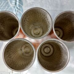 純銅 グラス (ビアカップ ) ５個セット【11月3日迄の特別価格】の画像