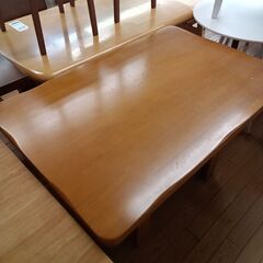 ★ジモティ割あり★ ニトリ ダイニングテーブル ナチュラル H70×D80×W120 クリーニング済み TK7093の画像