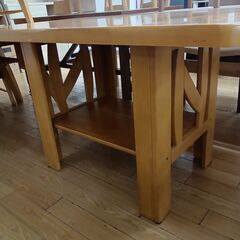 ★ジモティ割あり★ ニトリ ダイニングテーブル ナチュラル H70×D80×W120 クリーニング済み TK7093の画像