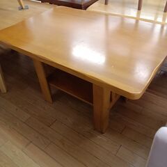 ★ジモティ割あり★ ニトリ ダイニングテーブル ナチュラル H70×D80×W120 クリーニング済み TK7093の画像