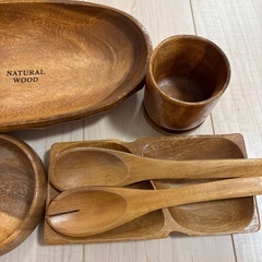 NATURAL WOOD サラダボウル　皿、食器の画像