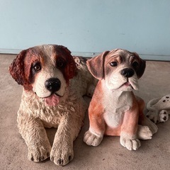 陶器　犬　オブジェ　置物　3体まとめの画像