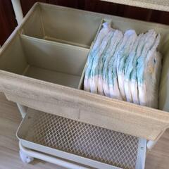 おむつストッカー ベビー用品 3段 キャスター付き 赤ちゃん用の画像