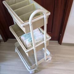 おむつストッカー ベビー用品 3段 キャスター付き 赤ちゃん用の画像