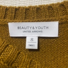 BEAUTY&YOUTH UNITED ARROWS ウール100％ クルーネックニット Sサイズ ブラウン 美品 秋冬の画像
