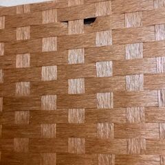 一部穴あり　ラタン調の4連パーテーション③の画像