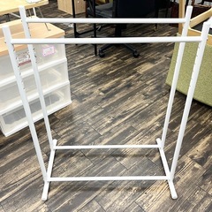 Y【中古品】ニトリ NITORI ハンガーラック 押入れ収納ポール 高さ調節可能 ホワイト 2列 衣類収納 収納家具の画像