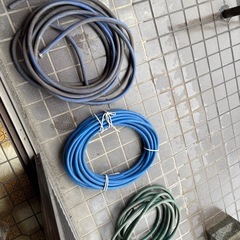 園芸　ガーデニング　水道用給水ホース　糸入りホース ネット入ホース 散水ホース 　水道ホース　ホースリール　3本まとめて　福岡　田川市　　　の画像