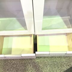 長谷川産業◆SWALLOW80 書棚 ホワイト 白 収納 扉付き 引き出し収納の画像