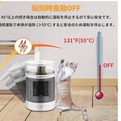 セラミックヒーター 小型 電気ファンヒーター 加湿機能付き 卓上置きの画像