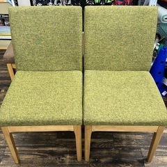 【中古品】NITORI ニトリ ダイニングチェア マイアミ NA/GR 肘無し チェアー 2脚 ベンチシート 3点セット 生活家具  の画像