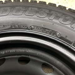 決まりました。　　中古　BSスタッドレスタイヤVL1・鉄チンホイル　165　R13　 LT６PL　4本セットの画像