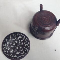 【✨美品✨】香炉 松竹梅 銅製 三つ足 精山作 茶道具 高岡銅器 花透かし 金属工芸品の画像