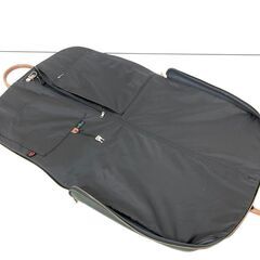 ss7824　サムソナイト ガーメントバッグ グリーン 鍵付き Samsonite ガーメントケース キャンバス×レザー 深緑 出張 スーツ入れ カバン 鞄 メンズ ガーメントバッグ 中古の画像