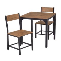 シンプルな木目調ダイニング3点セットの画像