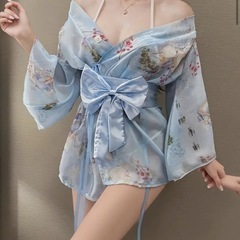 早い者勝ち！❗️ブルー🩵透け感🩵着物コス🩵の画像