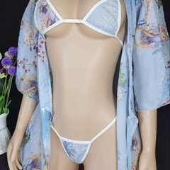 早い者勝ち！❗️ブルー🩵透け感🩵着物コス🩵の画像