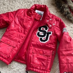 130【JENNI】 フード付き　ダウンコート　赤　ダウン　ジェニィの画像