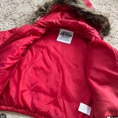 130【JENNI】 フード付き　ダウンコート　赤　ダウン　ジェニィの画像