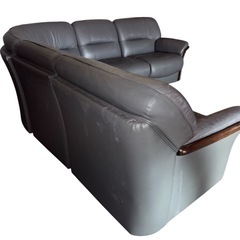 【早急‼️】5人掛け L字 コーナーソファ 本革 レザー 大型　積込手伝い可　金土日までの引き取りのみ値下げ可能の画像