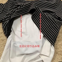 授乳服【ミルクティー】トップス　重ね着風　ボーダー　黒　秋冬の画像