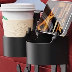 【11/1  10:00】　多機能カーシートバックフック 2in1 カーフック カップホルダー付き カーインテリアアクセサリー 1つの画像