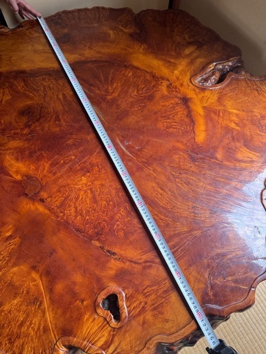 天然木座卓（光沢仕上げ）一枚板 (a) 四街道のテーブル《座卓、ロー