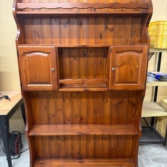  欧州製 天然木 バーカウンター キャビネット スツール 4点セット 店舗什器の画像