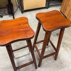  欧州製 天然木 バーカウンター キャビネット スツール 4点セット 店舗什器の画像
