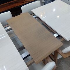 シギヤマ家具　伸縮ダイニングセット　4人掛け　ちょっとシミありの為価格。の画像