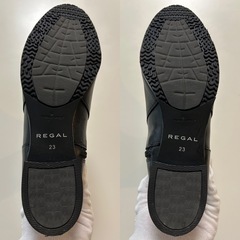ゴアテックスリーガルレディースショートブーツ箱保存袋タグ冊子付き REGAL 靴23.0センチ雨対策ブラック黒の画像