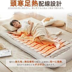 電気毛布❣️掛け敷き兼用 5段温度調節 4段タイマー 140×80㎝ 丸洗い可の画像